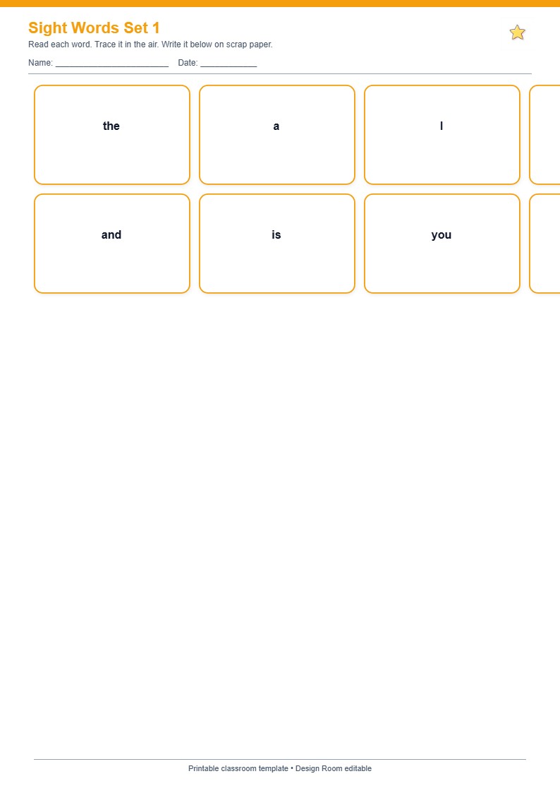 Sight Words Practice Grid 1