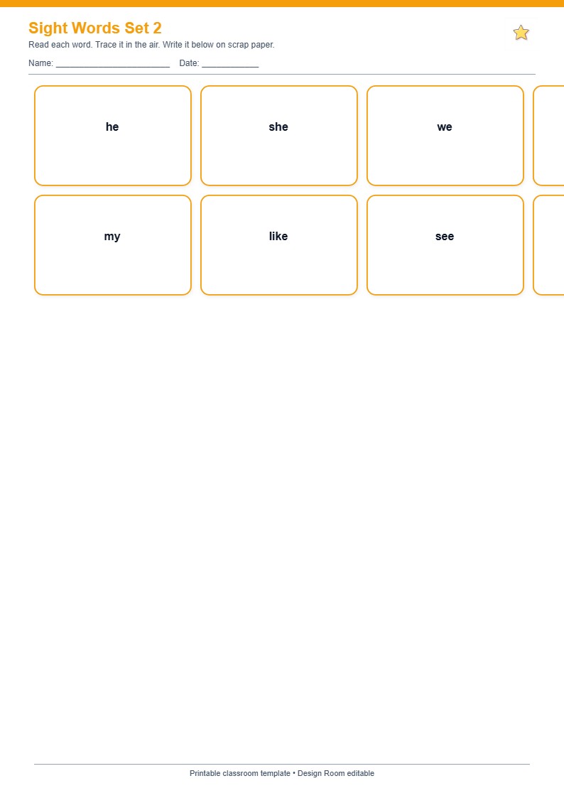 Sight Words Practice Grid 2