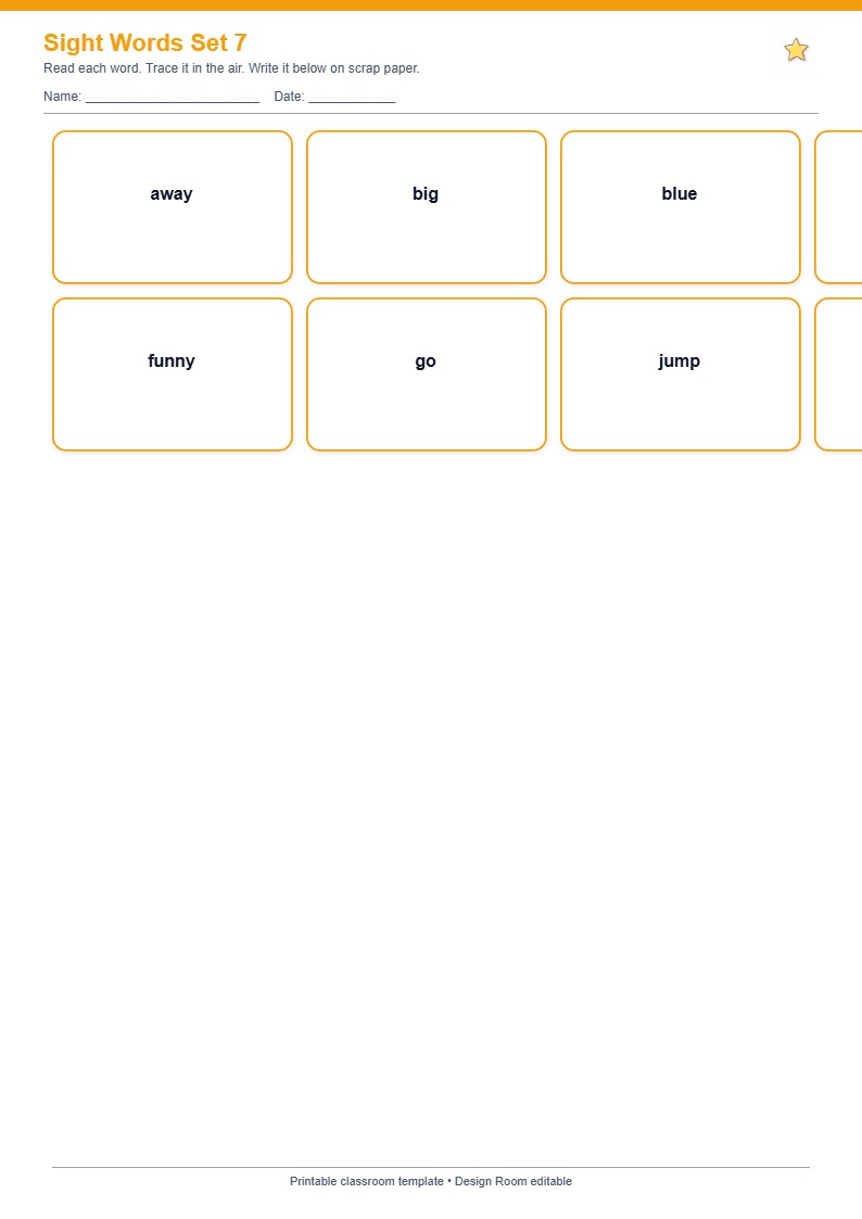 Sight Words Practice Grid 7