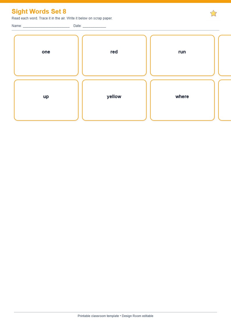Sight Words Practice Grid 8