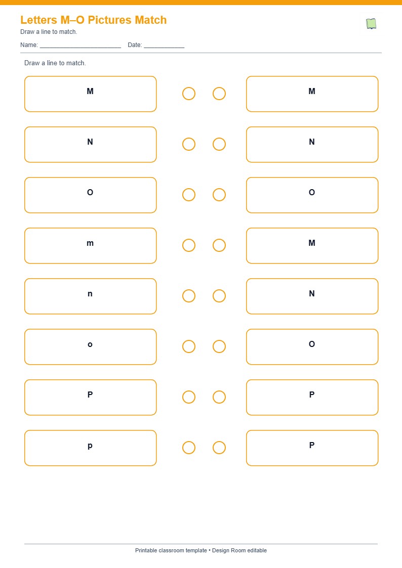 Letters M–O Pictures Match