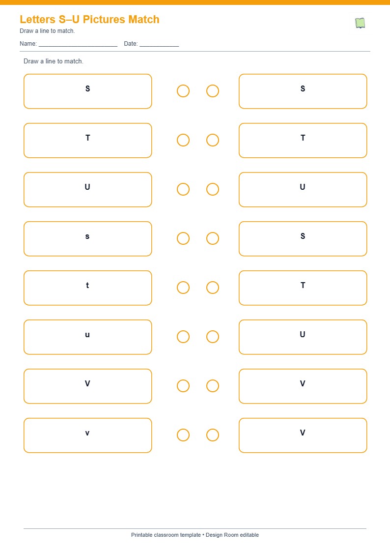 Letters S–U Pictures Match