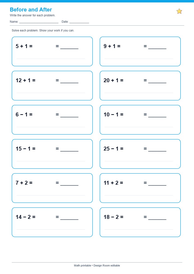 Before and After — free printable template preview