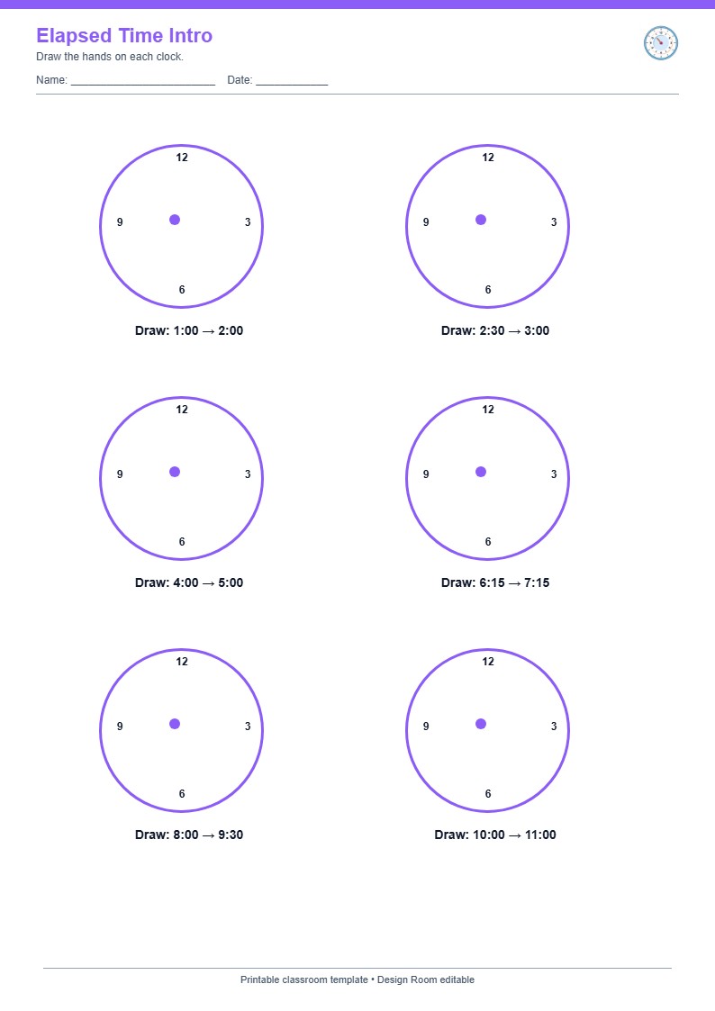 Elapsed Time Intro — free printable template preview