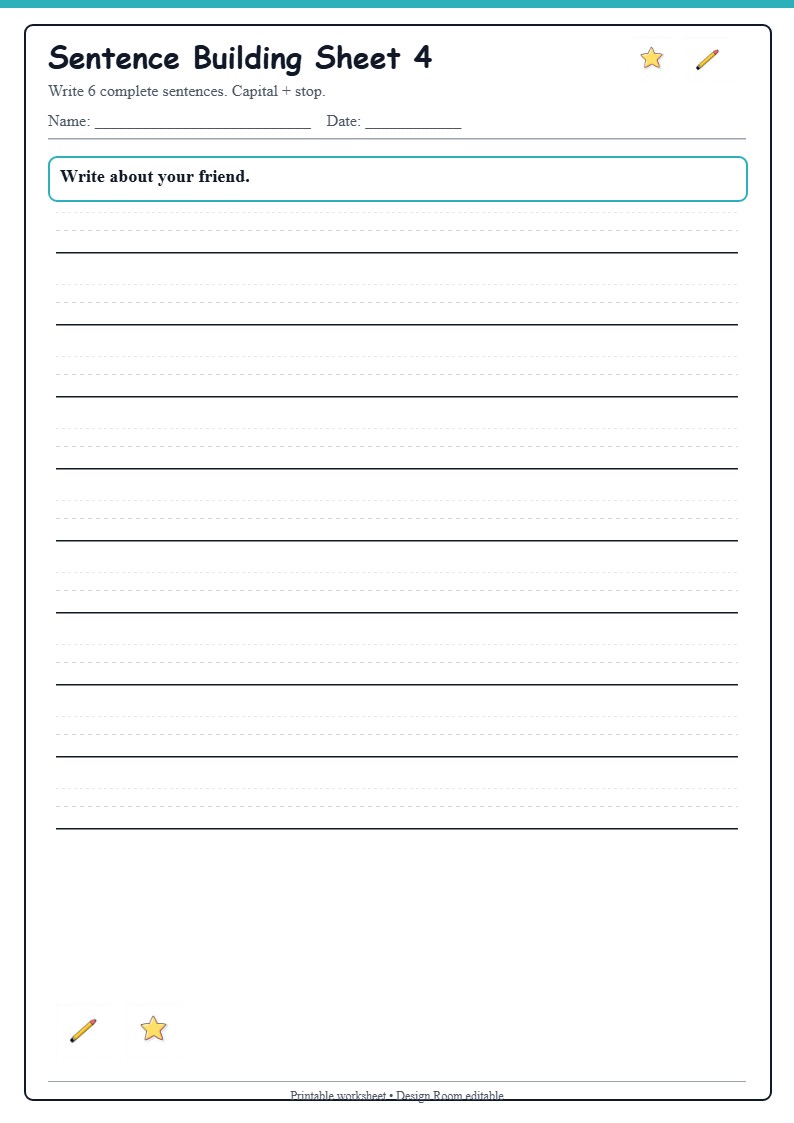 Sentence Building Sheet 4