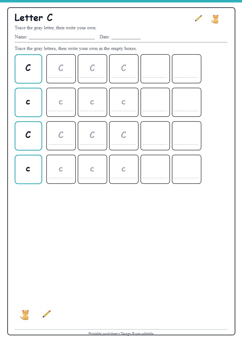 Letter C Beginner Page