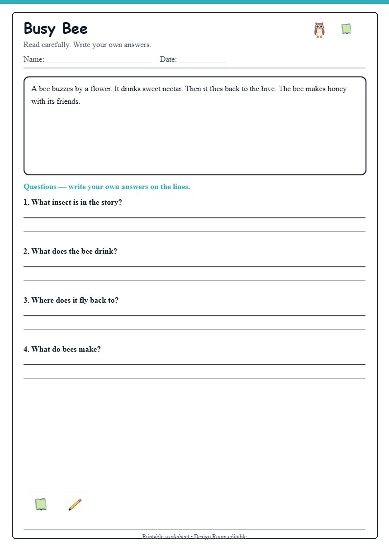 Busy Bee — Comprehension