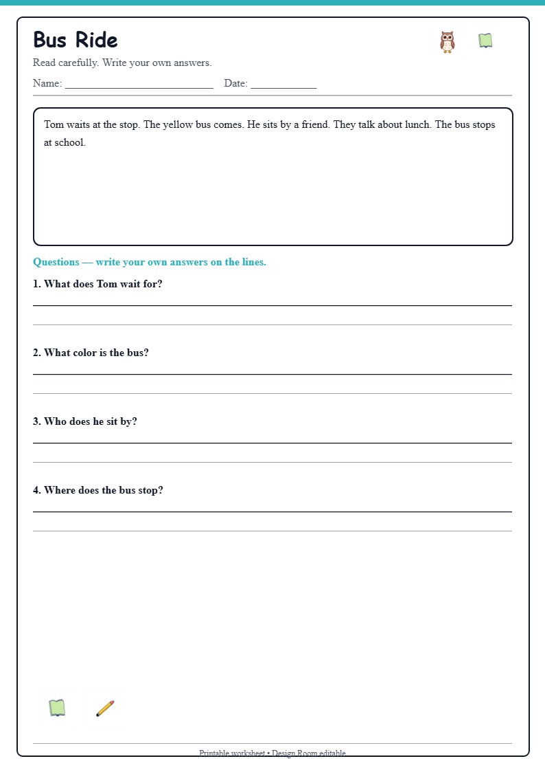 Bus Ride — Comprehension