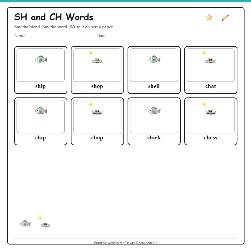 SH and CH Words