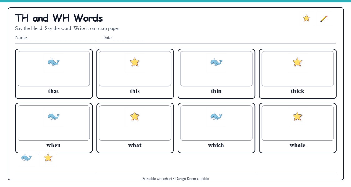 TH and WH Words
