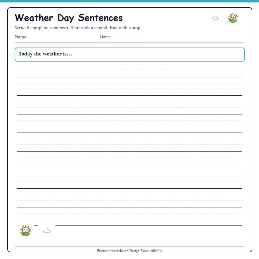 Weather Day Sentences