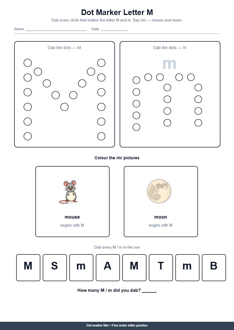 Dot Marker Letter M