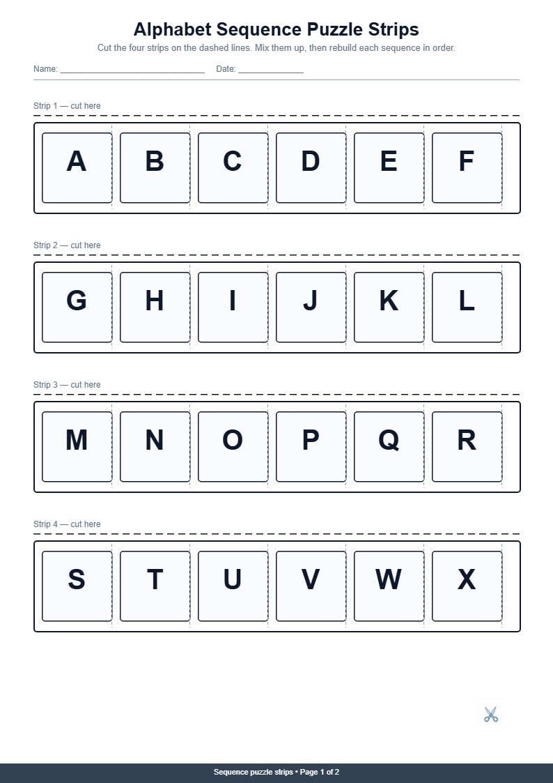 Alphabet Sequence Puzzle Strips