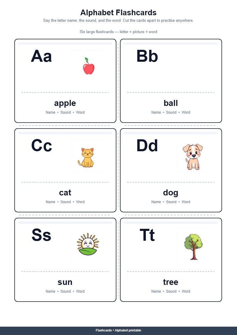 Alphabet Flashcards Sheet