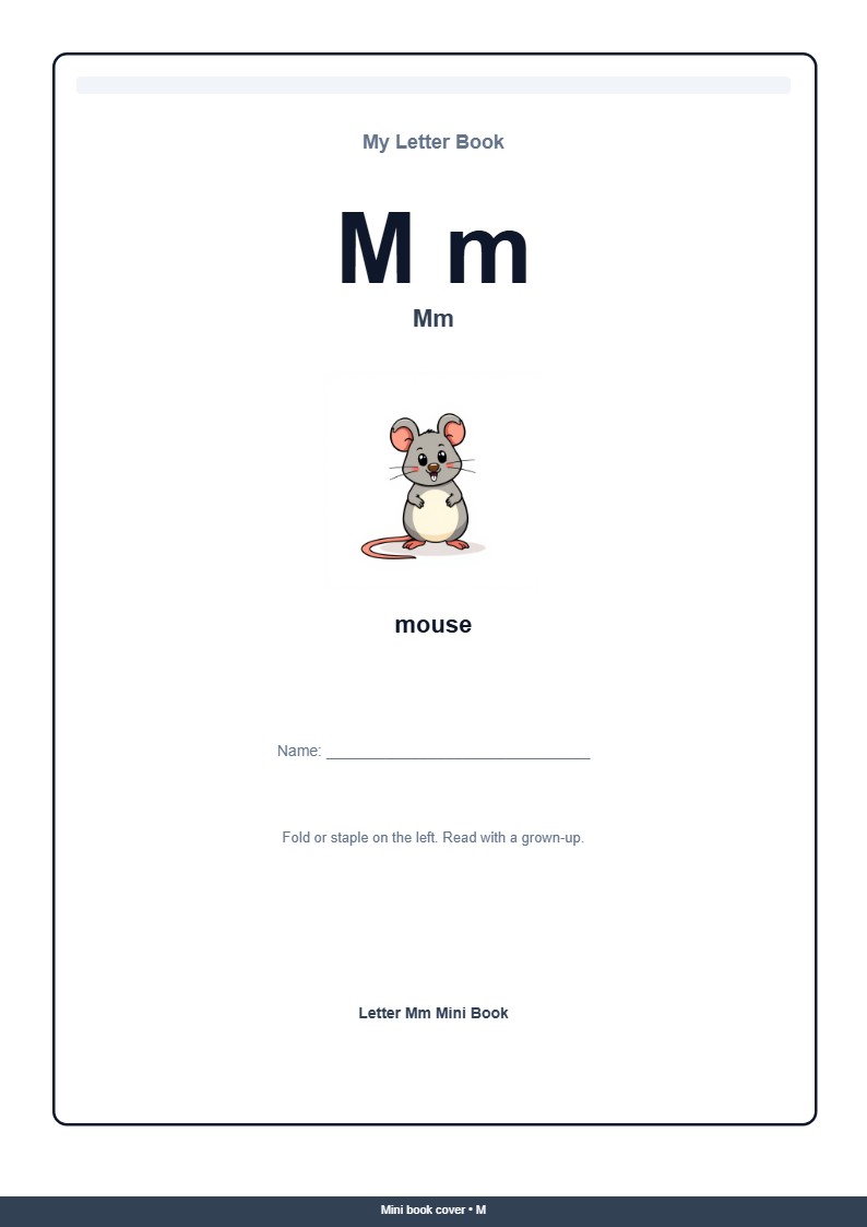 Alphabet Mini Book Letter M