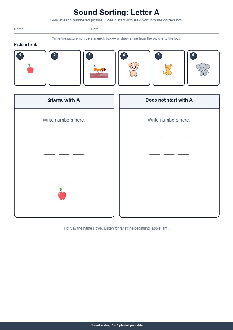 Sound Sorting Letter A